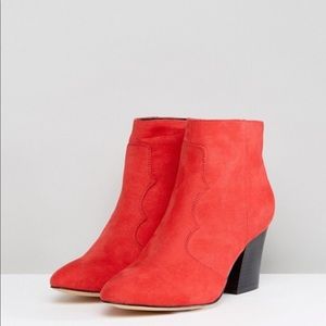 Red block booties NWT ASOS BOOTIES -